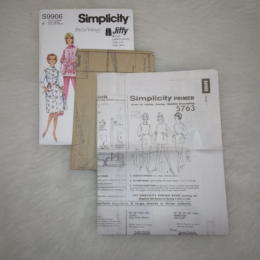 SIMPLICITY S9906 Vintage Reprint  1960s Jiffy Apron 2 Lengths 2 Main Pieces